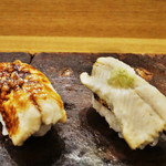 鮨 泰蔵 - 穴子　煮穴子と白焼