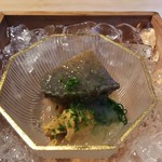 松川 - （2016/7）蒸し鮑と雲丹のすっぽんジュレがけ