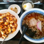 Marugen - 【2016.9.4(日)】ラーメンセット(醤油ラーメン＋麻婆飯)700円