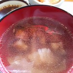 食匠 なる花 - ローストポーク丼(大)の野菜スープ