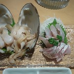 なら屋 - ホッキ貝＆真鯛の刺身