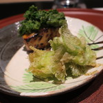 日本料理 晴山 - 【再訪3】アオサと小柱の 真薯のお吸い物