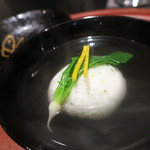 日本料理 晴山 - 【再訪3】アオサと小柱の 真薯のお吸い物