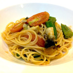 Lot - 氷見地魚とパスタのセット・サザエとオクラのパスタ：2200円(Aug.2016)