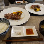 鉄板焼ダイニングKUNI - 黒毛和牛ランプステーキセット