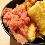 やまみ - 2016 海老天丼に明太子を入れた状態