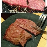 昇家 - イチボステーキ☆焼いて、切っていただきまーす♪