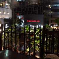 sangria 青山店 - 窓際席からは246反対側のポルシェが。
