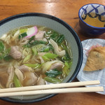 千成餅食堂 - 鶏肉そばセット ＠600  いなり1個食べた