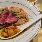 饗 くろ喜 - 牛白湯つけそば　１２００円