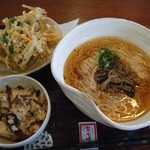 Kumoka Yamaka - 養々麺セット@620,ごはん@100