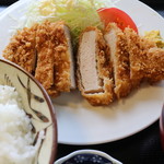 木かげ - 今日の日替わり　とんかつランチ　500円えーっ!!このボリューム!?