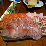 生ハムとイタリアンソーセージの盛合せ