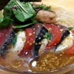 ラーメン巌哲 - カツヲのカプレーゼ・高知県産（2016年夏の日曜夜限定献立）