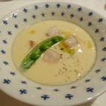 リストランテ・マッサ - トウモロコシのスープと帆立貝のソテー