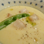 リストランテ・マッサ - トウモロコシのスープと帆立貝のソテー