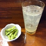 うち田 - お通し＆生レモンサワー