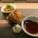 日本酒 肴 月 - かますのからすみ焼き