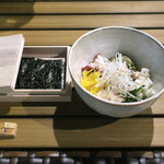 恵比寿 箸庵 - 蛸ぶつと納豆を焼き海苔で〜♬