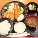 とんかつ稲 - 海老ヒレかつ定食