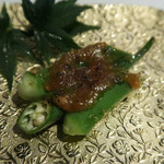 京松蘭はなれ - 前菜　五島で獲れたオクラ