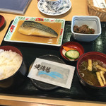 寿松庵 - 2016年9月。朝定食の「さば味噌煮定食」700円。牛タン時雨煮がついてました。