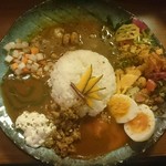 ボタニ×シュリンプ(合いがけ)辛さスーパー、全部のせ