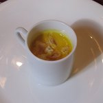 Chezやまのべ - 一口前菜（かぼちゃのポタージュスープ）
