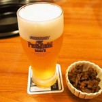 米沢牛 登起波 - 生ビール ＆ 米沢牛の佃煮