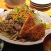 炙りや TOBIKIN 高本 - 料理写真:日替ランチ　【豚肉高菜炒め】と【まぐろメンチかつ】