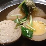 鈴しろ - (9/7)おでん（大根、玉子、自家製アジつみれ）