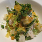 真鯛の白子とカラスミのフェットチーネ