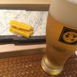 鮨 棗 - 美味しいビールと甘々トウモロコシ