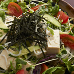 Tofu and whitebait salad