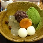 みつばち - 抹茶クリームあんみつ