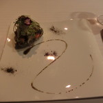 レ セゾン - 鮑のグリル雲丹の燻製　フヌイユのサラダ