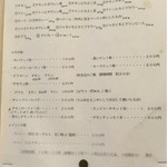 マディナ カレーレストラン - 壁に貼ってあるメニュー。お祈り時間以外は基本営業です。