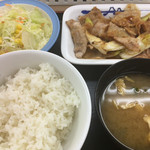 Matsuya - 豚バラ肉と長ネギの生姜焼定食 ¥630