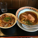 麺創 なな家 - 冷やし中華そば『純朴』＆ポークジンジャー丼