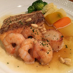 厨 Sawa - 鯛と帆立とエビのミックスムニエル（こがしバターソース）¥1980