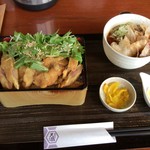 天膳本店 - 純けいかつ丼おろし蕎麦付き