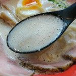 俺のラーメン あっぱれ屋 - バーミックスで泡だてられた口当たりマイルドなスープ！