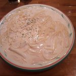 トルティーノ - タラコのクリームスパゲッティ（真上から）