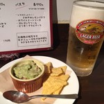 wine no MOKKA - お通し216円と生ビール529円