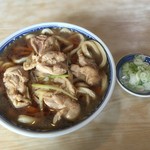 手打うどん 松屋 - とり南蛮大盛と薬味ねぎ