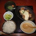 鳥元 - 揚げ鶏定食　南蛮タルタル