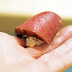 初音鮨 - 鮪中トロの漬けの握り