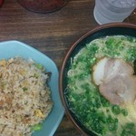 長浜や - 160910ラーメン炒飯セット750円