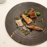 クッチーナ イタリアーナ ガッルーラ - 地鶏・おかざきおうはんのムネとモモと手羽先の炭火焼き　梅干しと大葉のラヴィゴット