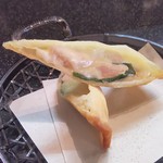 手打ちそば八轟 - (ランチハーフコース)鶏ささみのモッツァレラチーズ春巻き